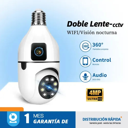 Cámara Tipo Bombillo Dual Pro A067 – Seguridad Inteligente para tu Hogar